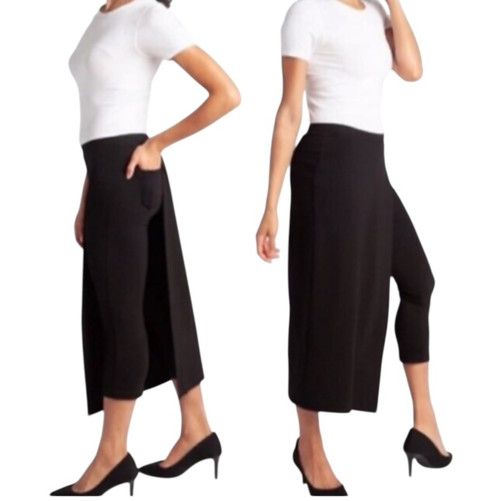 BETABRAND The Sassiest Pants Capris Midi Skirt Overlay in Black - Picture 3 of 14